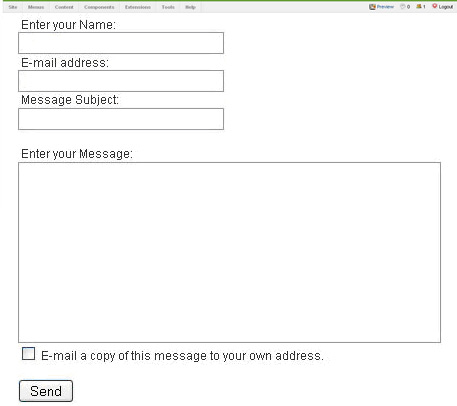 contact form Joomla Contact Form