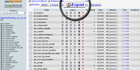 export database How To Back Up Joomla