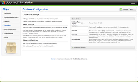 joomla database configuration How To Install Joomla