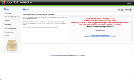 joomla finish How To Install Joomla